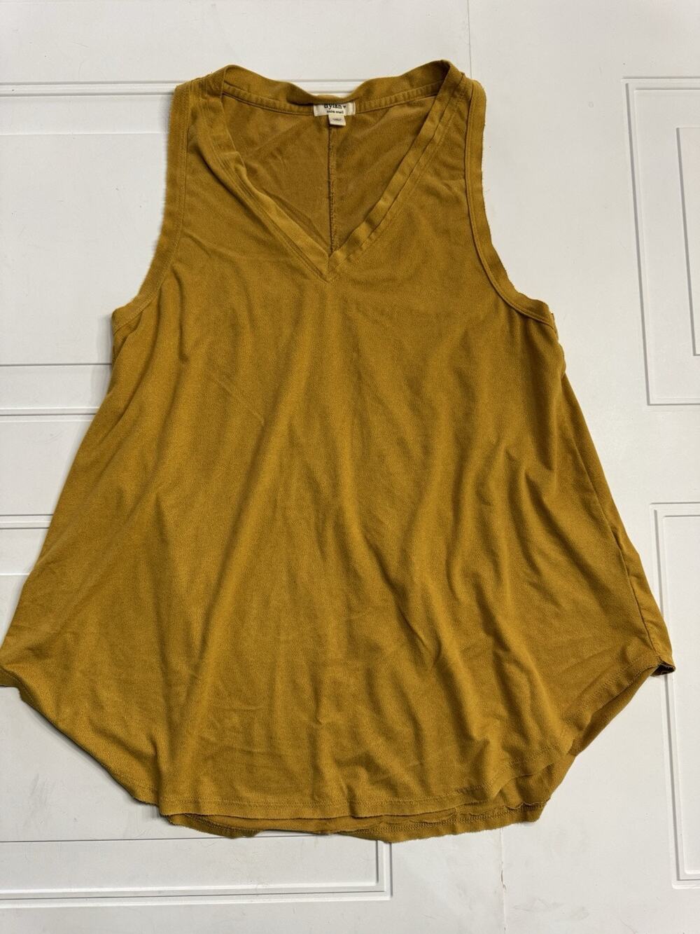 Dylan Womens Sz XS Women’s Yellow V Neck Tank Top Suede Feel